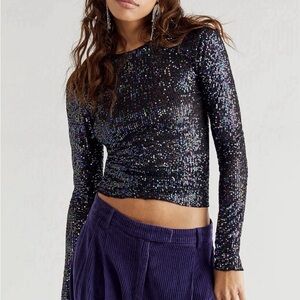 Sequin Long Sleeve Top